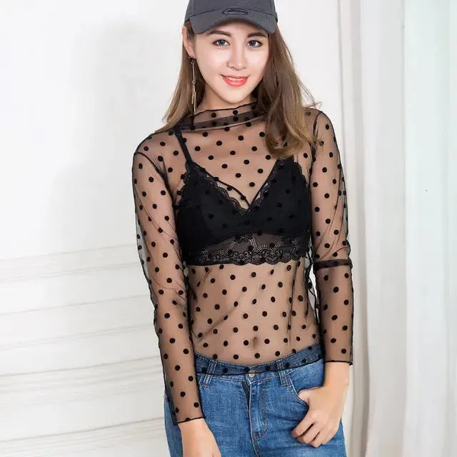 Mesh Tops Long Sleeve FOR WOMEN'S
