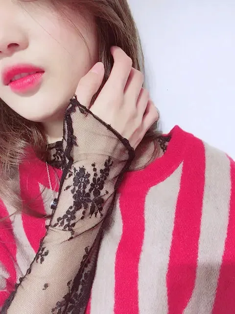Mesh Tops Long Sleeve FOR WOMEN'S