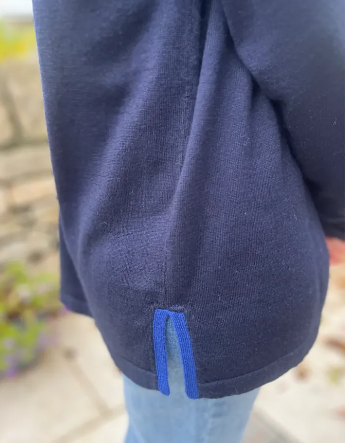 Ochre Boxy Fine Knit in Navy