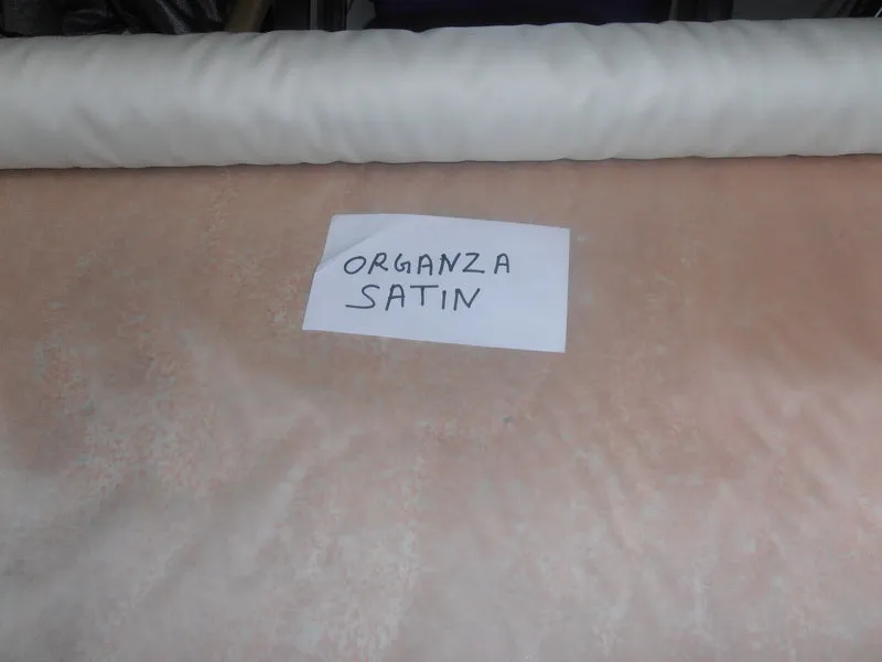 Off White china 100% organza satin 44&quot; wide dyeable
