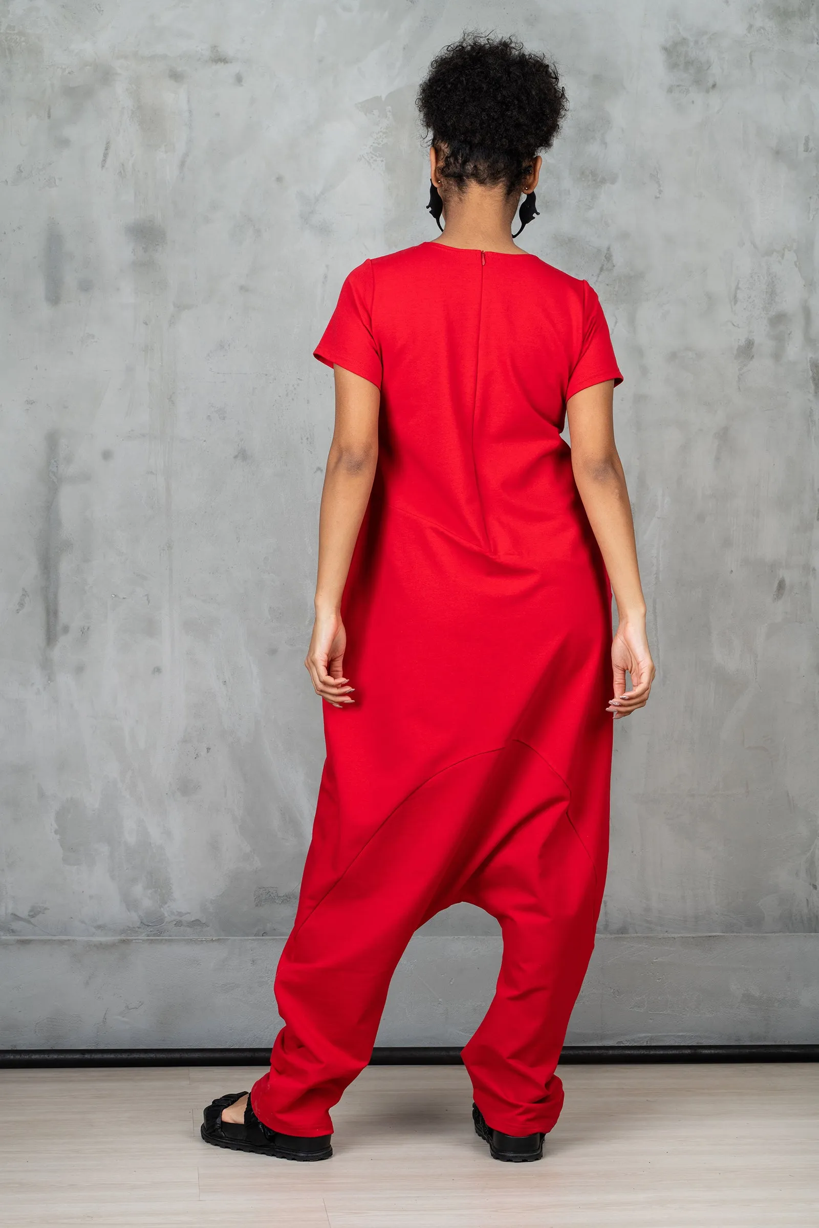 Oversized White Harem Overalls