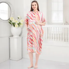 Pink Nursing Maternity Kaftan Dress