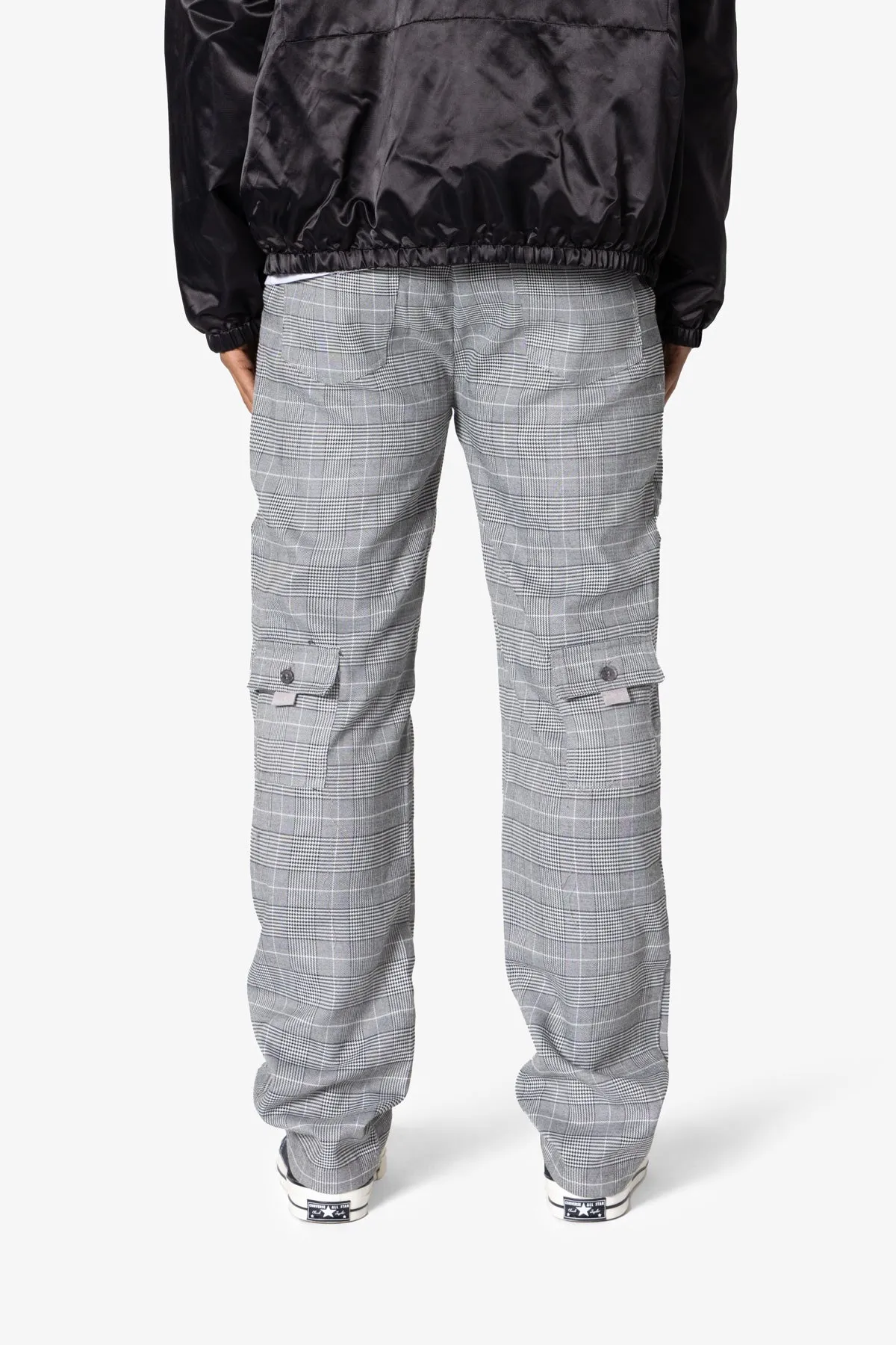 Plaid All Over Pocket Pants - Grey