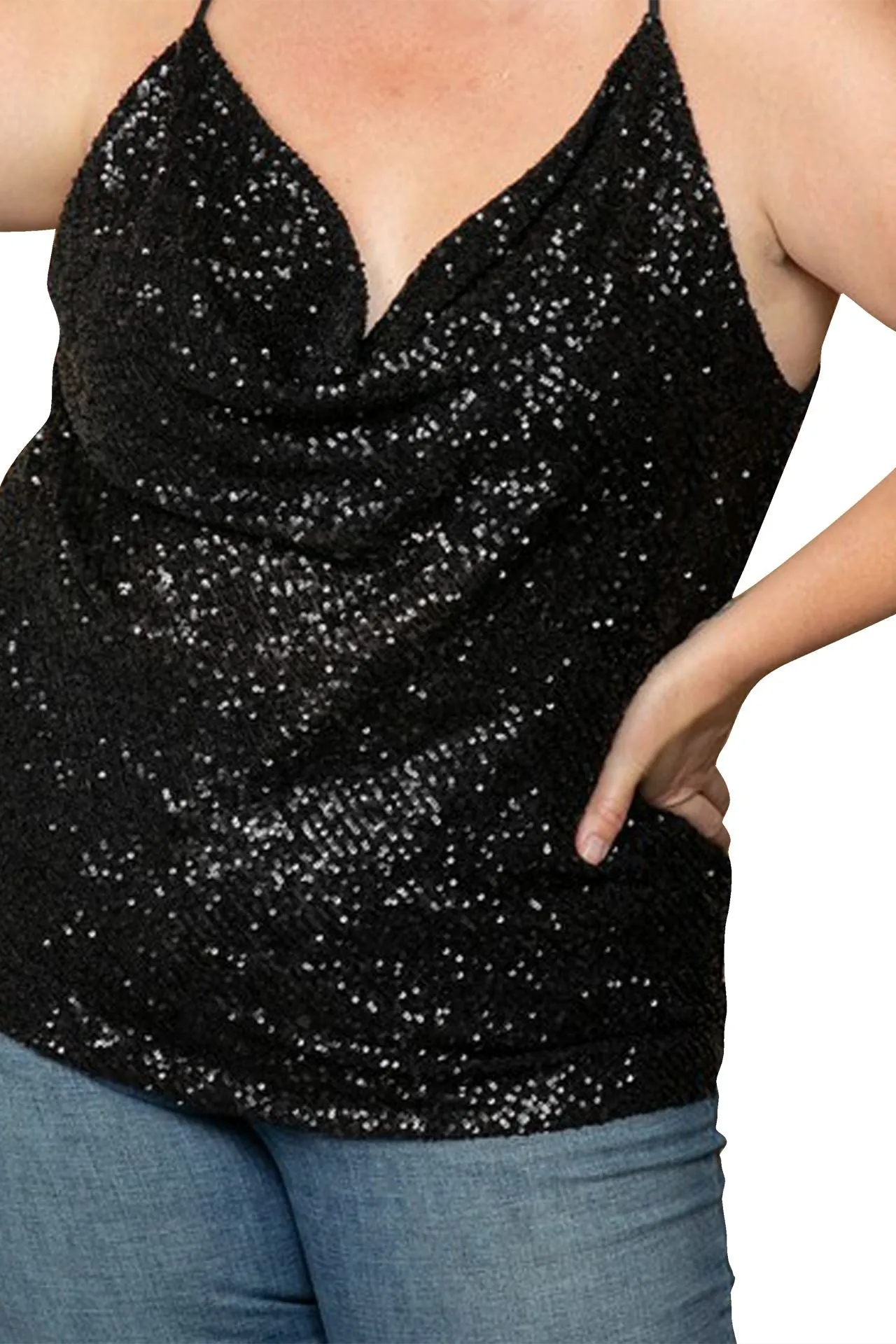Plus Size Sequin Tops