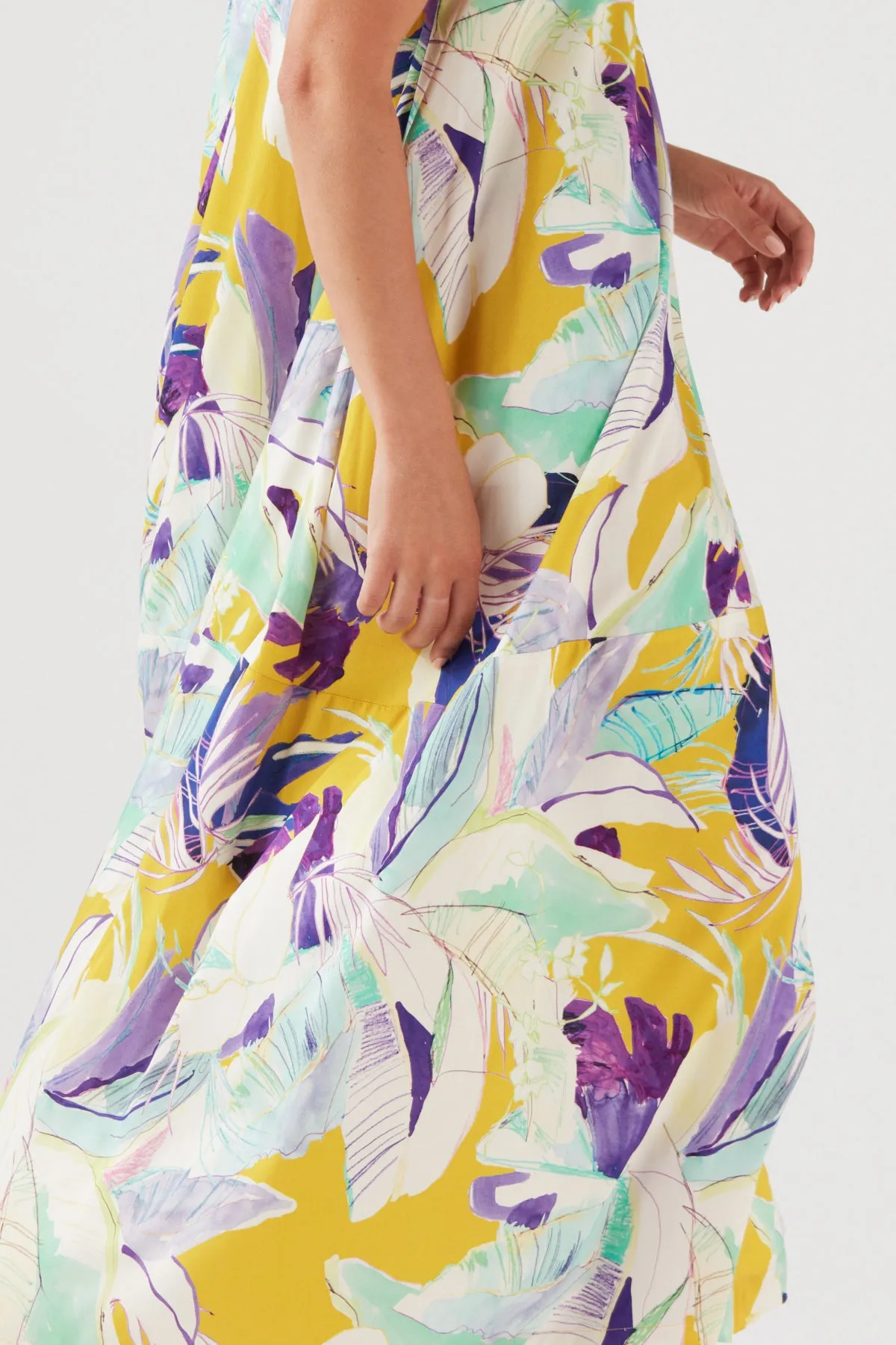 PURE VISCOSE PRINTED MIDMAXI DRESS
