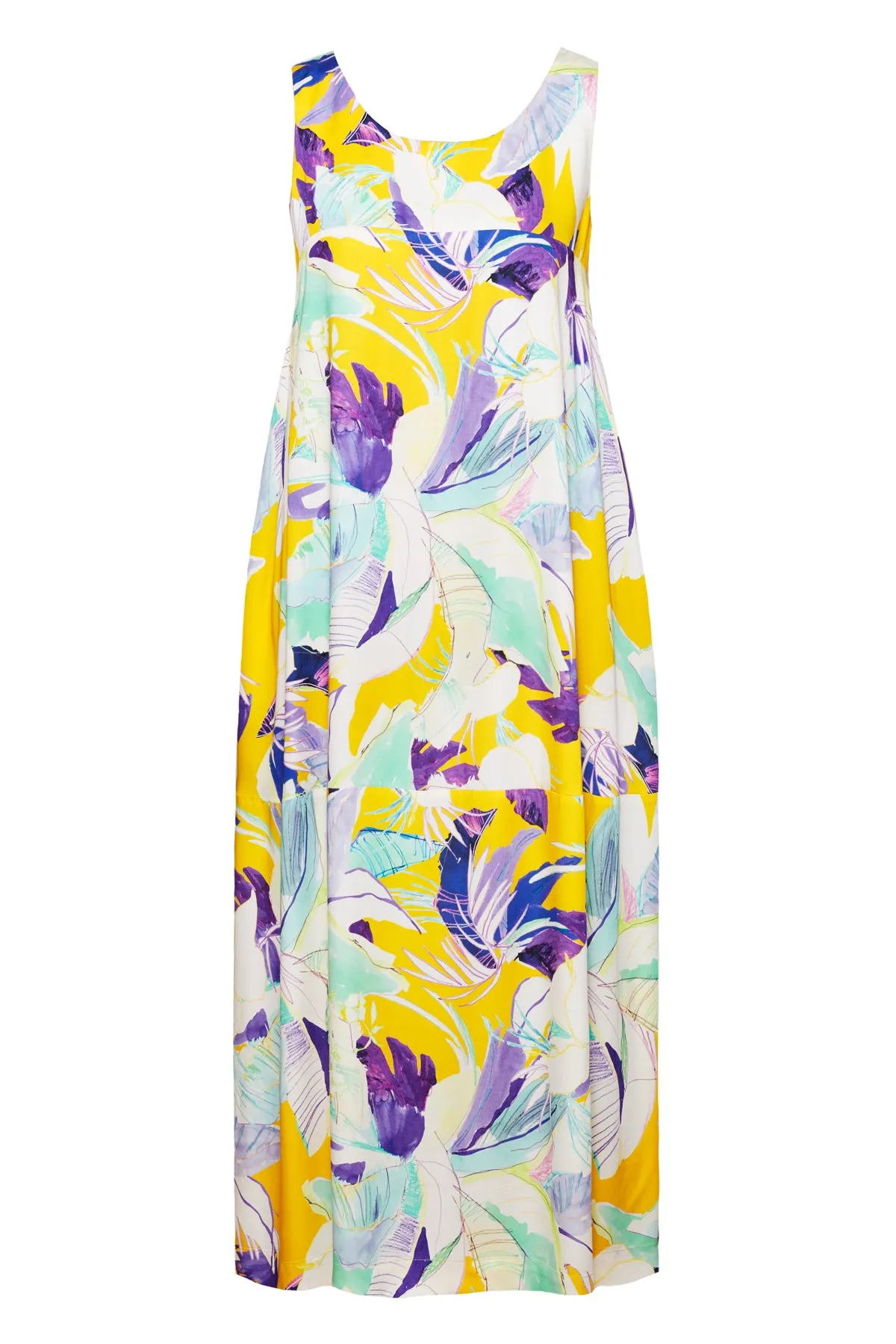 PURE VISCOSE PRINTED MIDMAXI DRESS