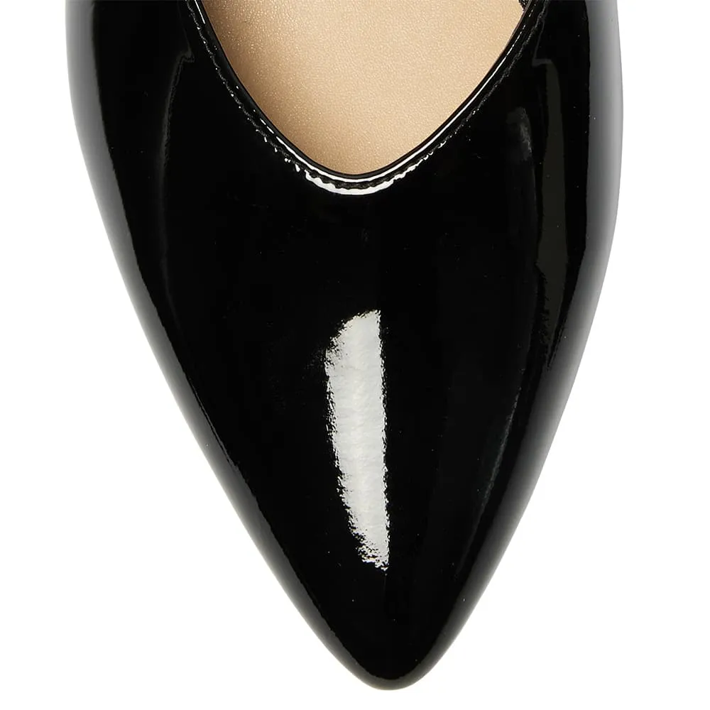 Reagan Heel in Black Patent