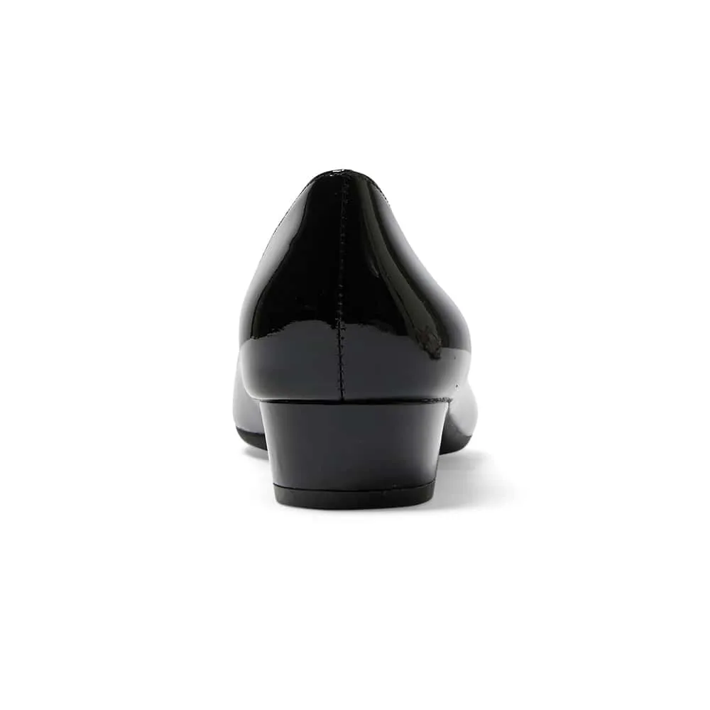 Reagan Heel in Black Patent