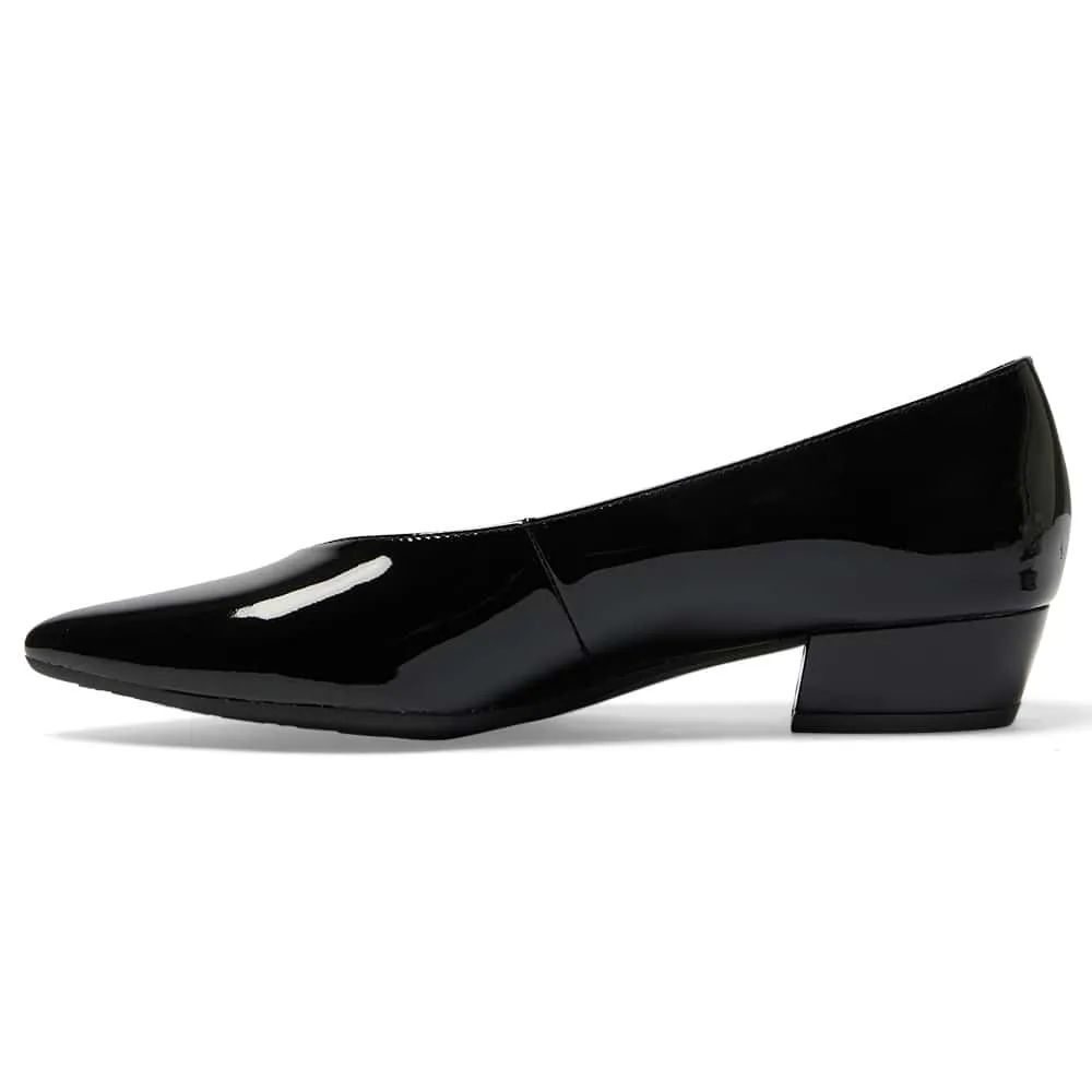 Reagan Heel in Black Patent