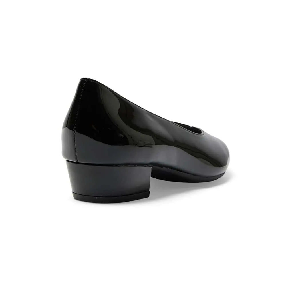 Reagan Heel in Black Patent