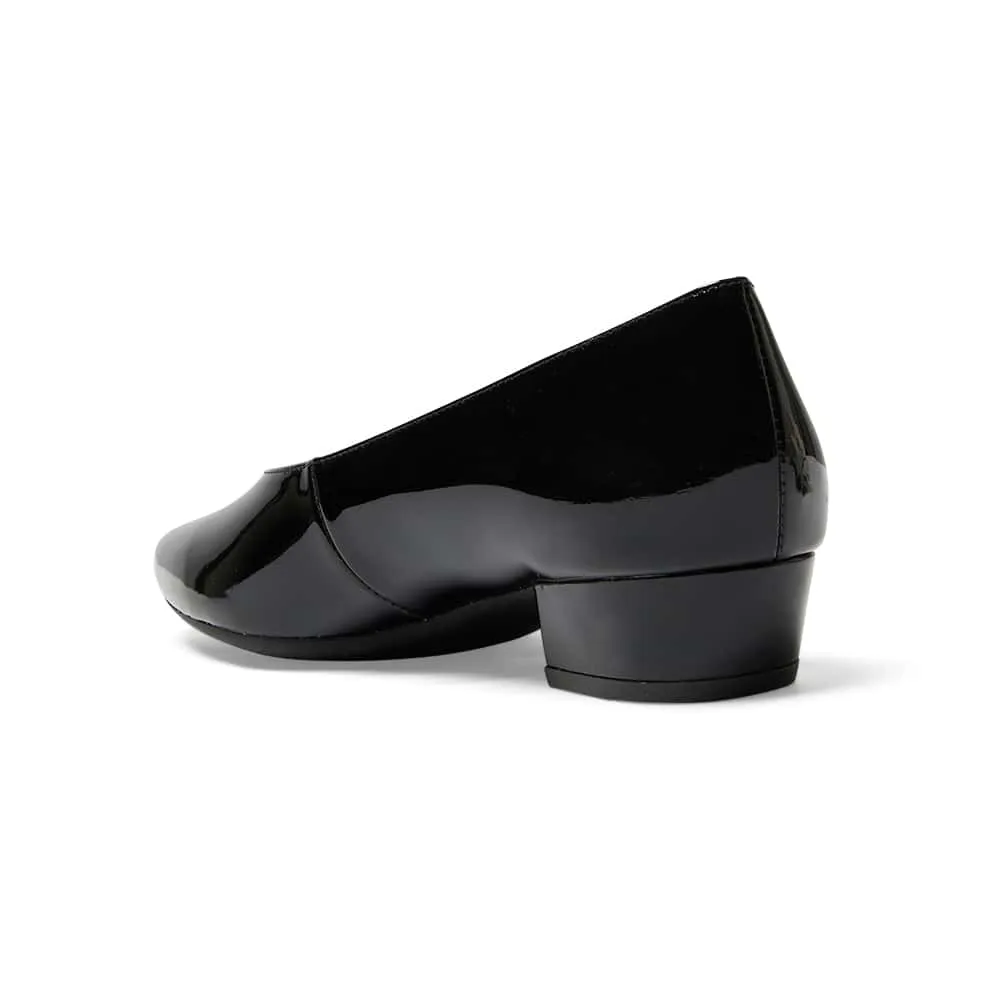 Reagan Heel in Black Patent