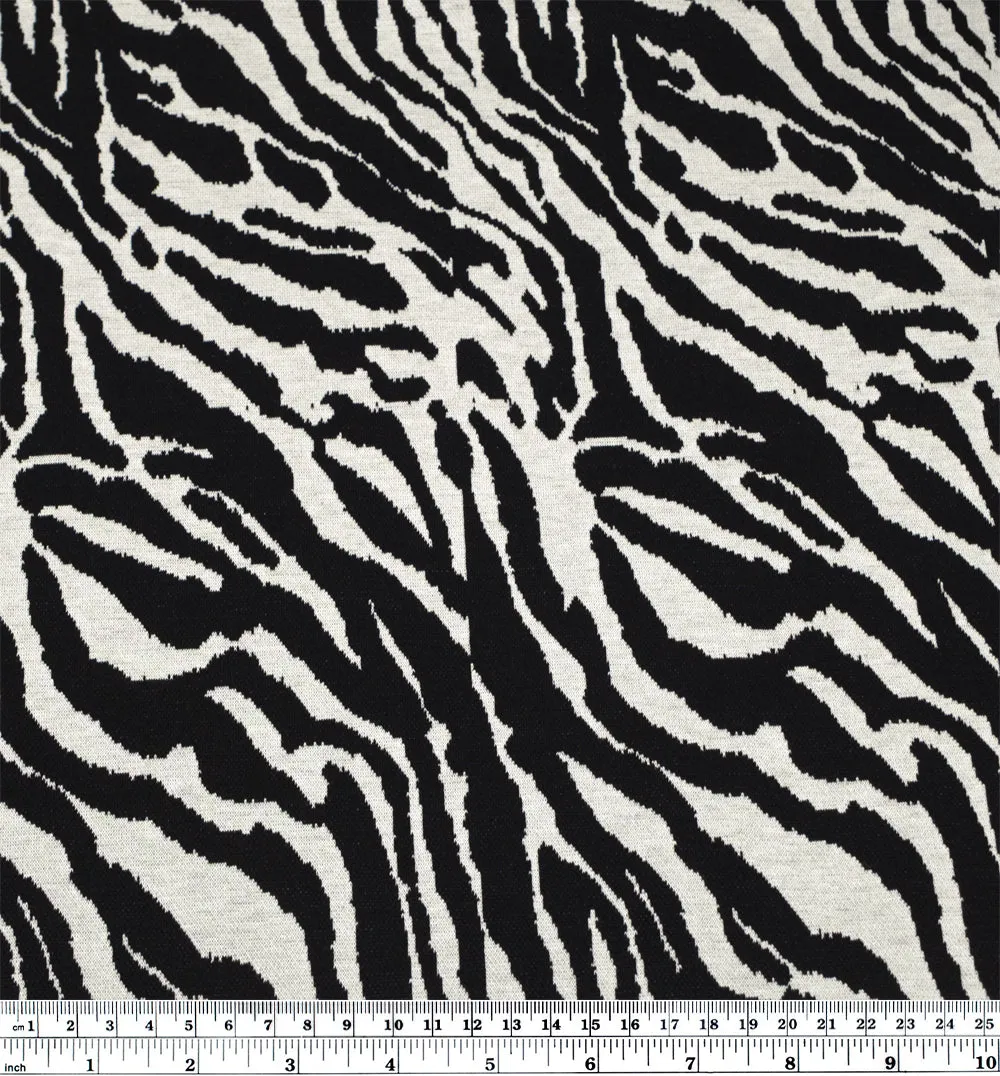 Remnant - 1m - Deadstock Wild One Double Knit - Black/White