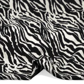 Remnant - 1m - Deadstock Wild One Double Knit - Black/White