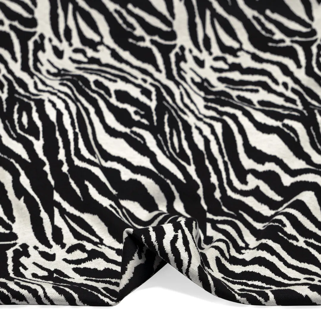Remnant - 1m - Deadstock Wild One Double Knit - Black/White