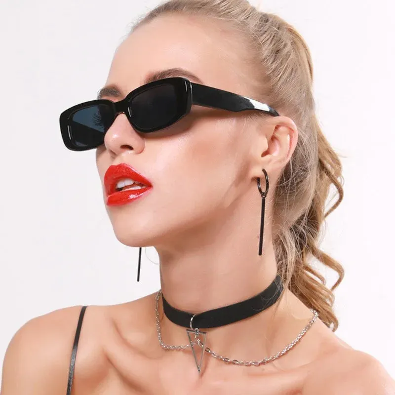 Retro Trendy Vintage Square Rectangle Sunglasses UV Protection
