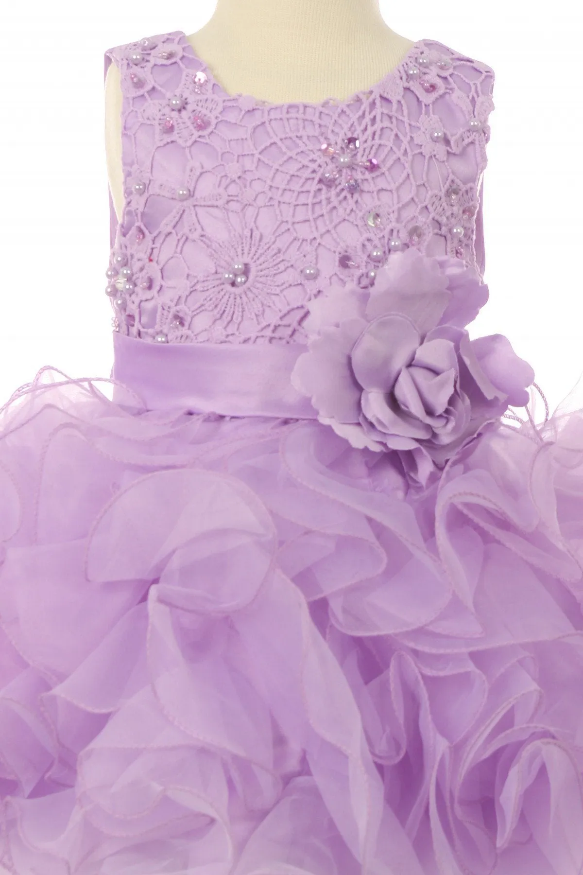 Ruffle Sequin Tulle Girl Baby Dress by Cinderella Couture USA AS9074B