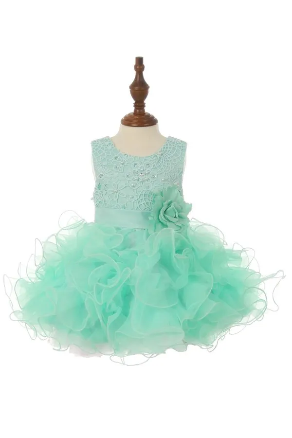 Ruffle Sequin Tulle Girl Baby Dress by Cinderella Couture USA AS9074B