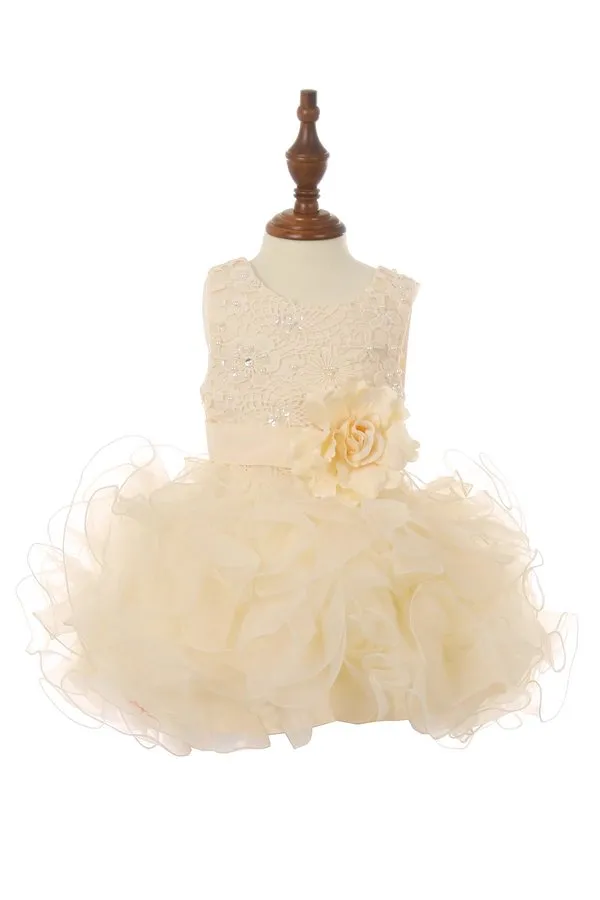 Ruffle Sequin Tulle Girl Baby Dress by Cinderella Couture USA AS9074B