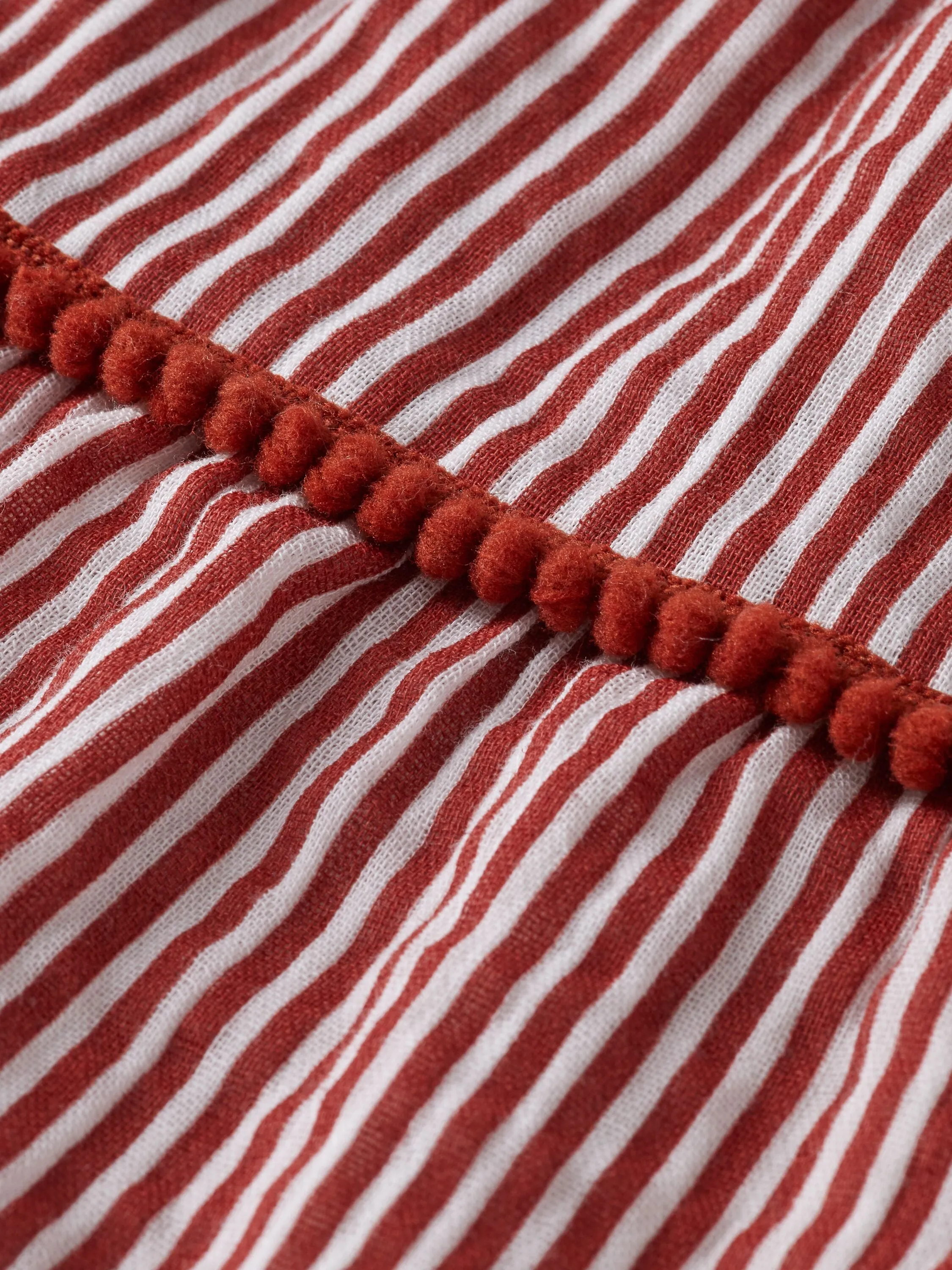 Scotch & Soda Terracotta Striped A-Line Crinkle Cotton Sun Dress
