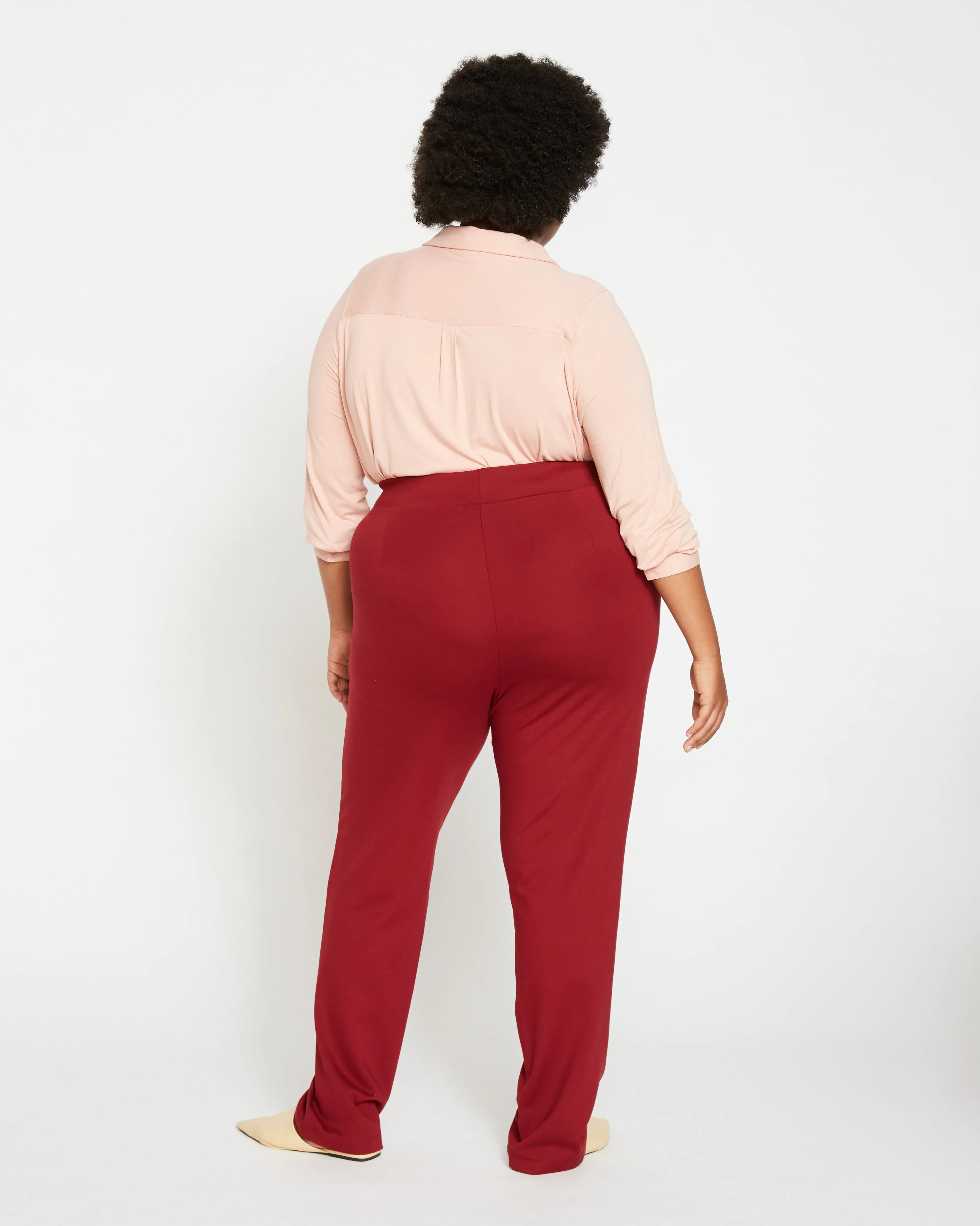 Smart Signature Ponte Pants Long - Red