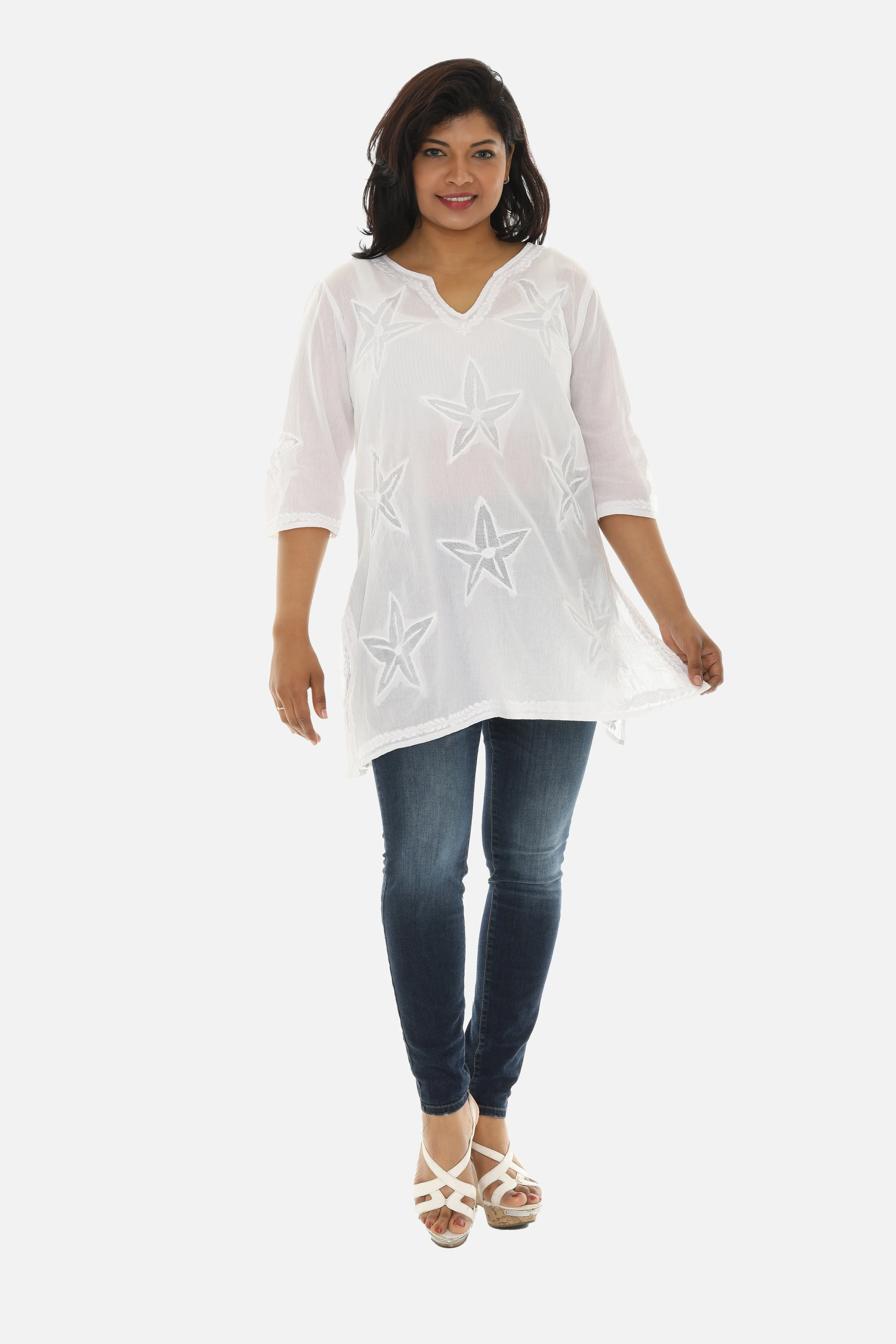 Stunning Playful Star Embroidered Masterpiece Tunic