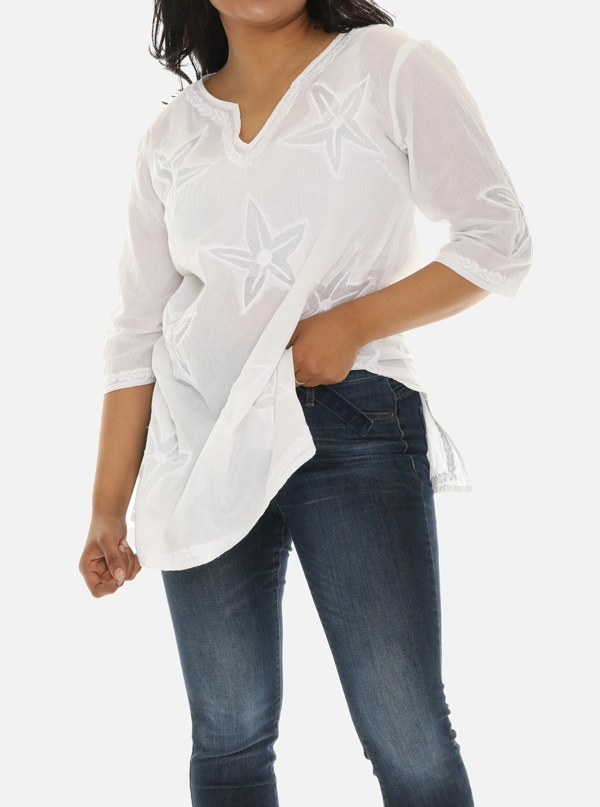 Stunning Playful Star Embroidered Masterpiece Tunic