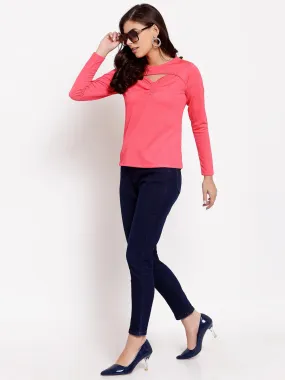 Style Quotient Womens Solid Fitted Tops
