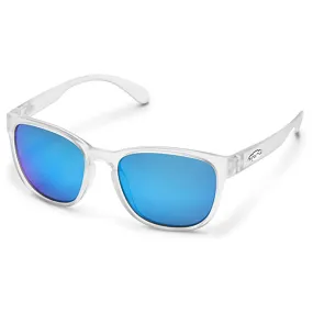Suncloud Women's Matte Crystal Frames Blue Mirror Lens Loveseat Polarized Sunglasses - 2020632M4535X