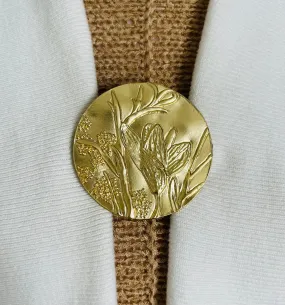 Sweater Clips Gold Flowers Cardigan Clasp Minimalist Sweater Clip Round Sweater Guard Jewelry Gift Gifts for Her by Fabulici
