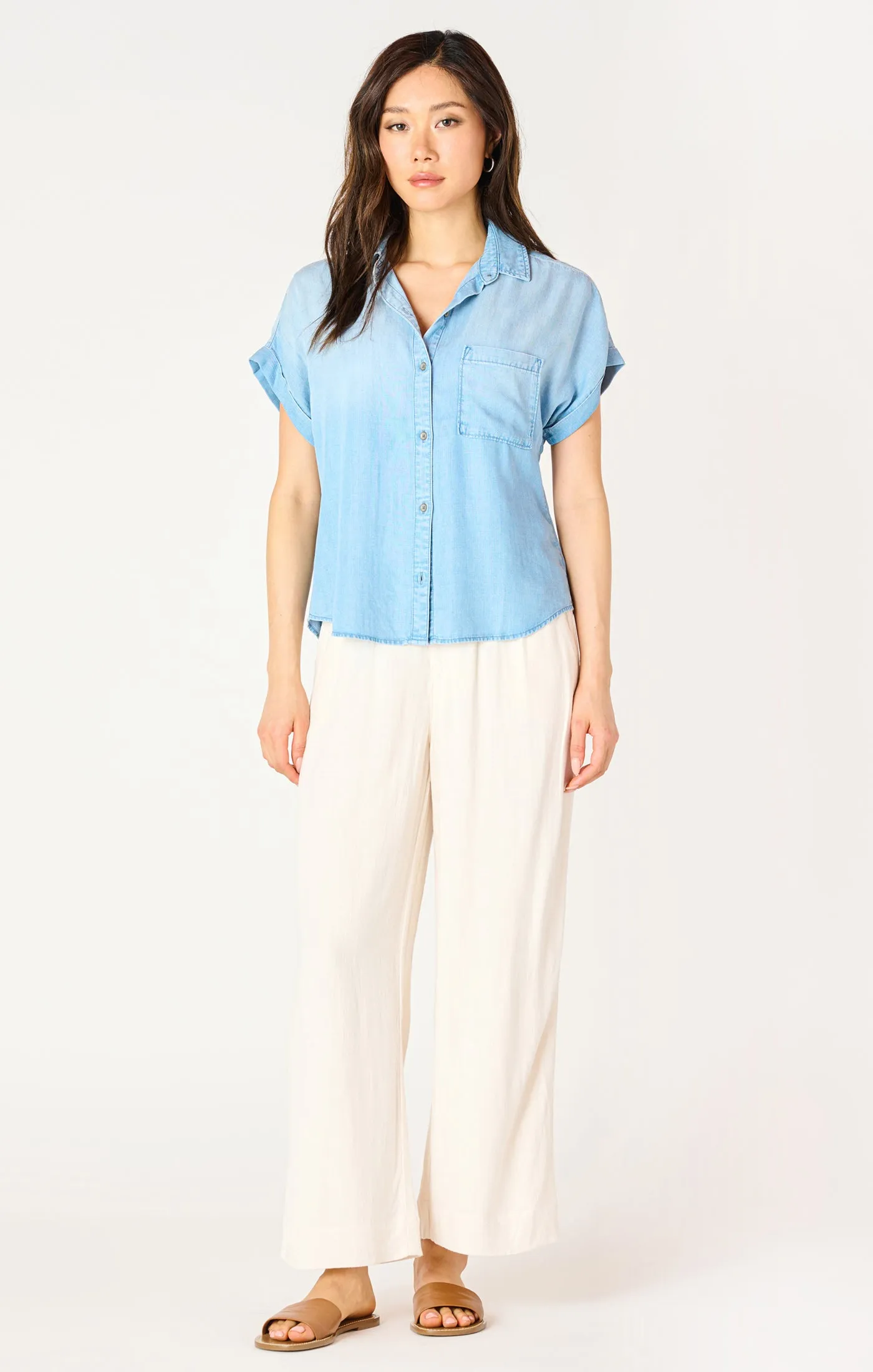 Tasha S/S Denim Shirt- Black Tape