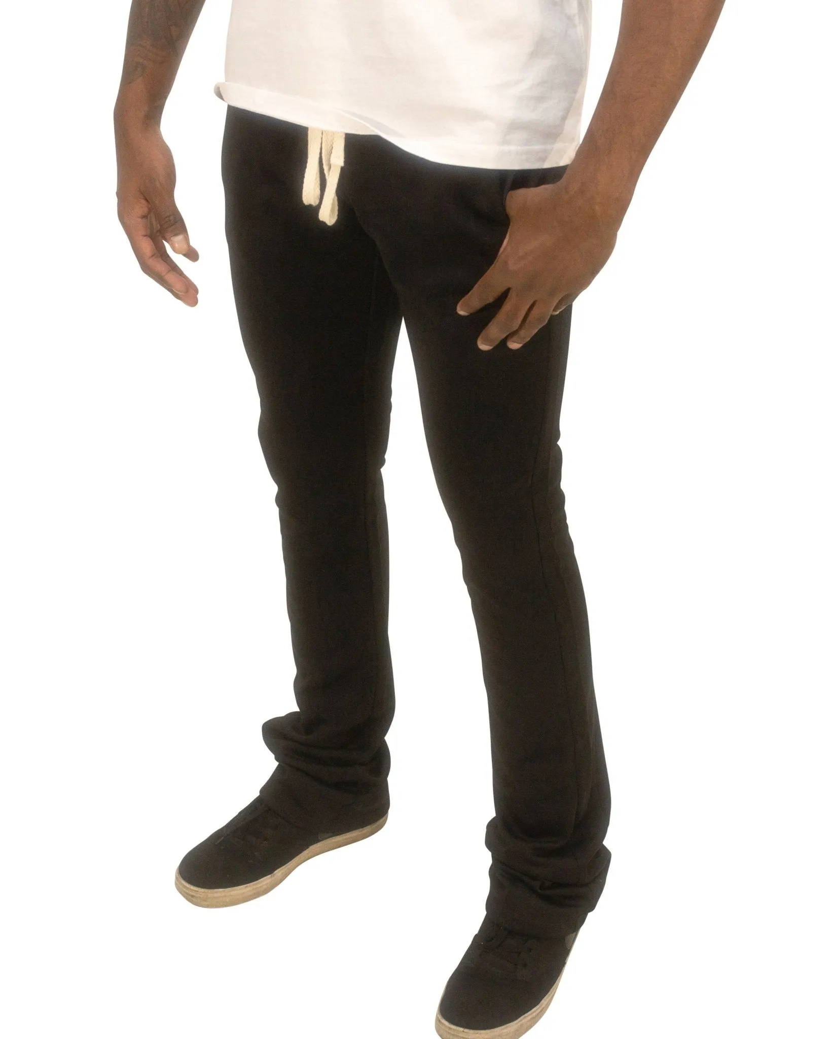 Tricot Stacked Pants - Sleek Tapered Fit & Comfort