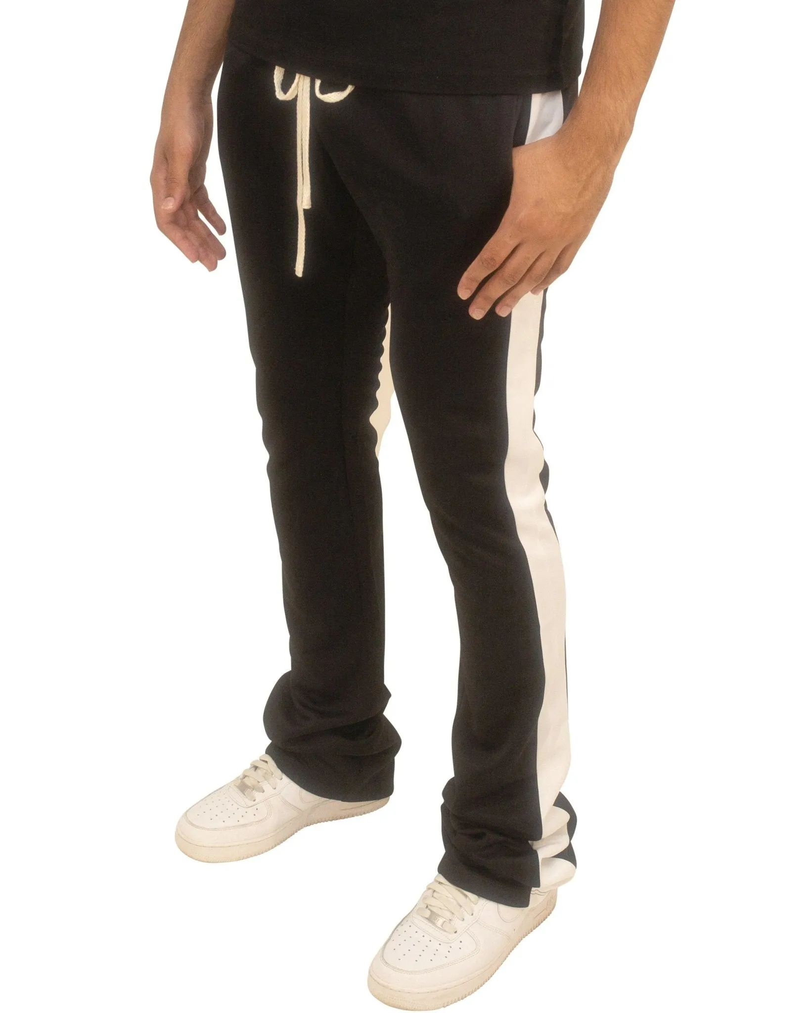 Tricot Stacked Pants - Sleek Tapered Fit & Comfort