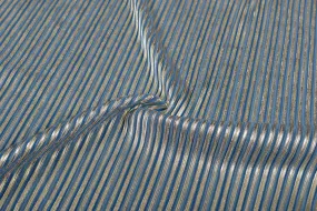 Turquoise Foil Printed Pleated Knit Fabric