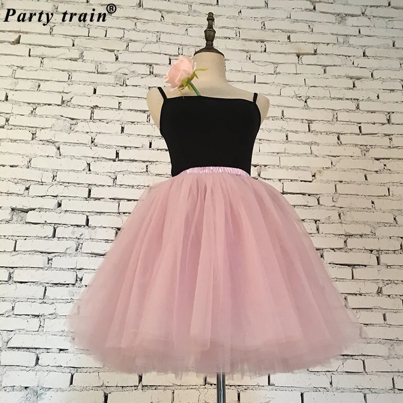 VenusFox Fashion 7 Layers Ball Gown Party Midi Skirt