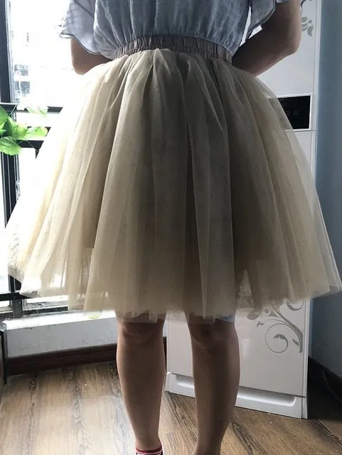 VenusFox Fashion 7 Layers Ball Gown Party Midi Skirt