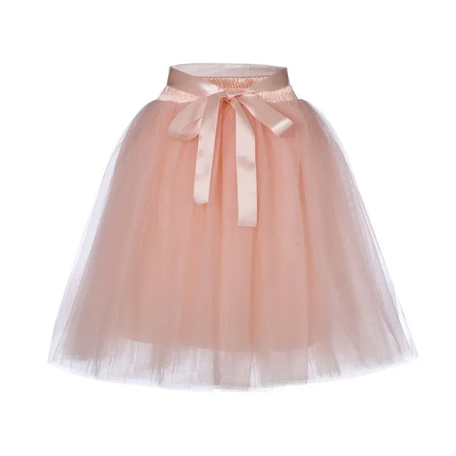 VenusFox Fashion 7 Layers Ball Gown Party Midi Skirt