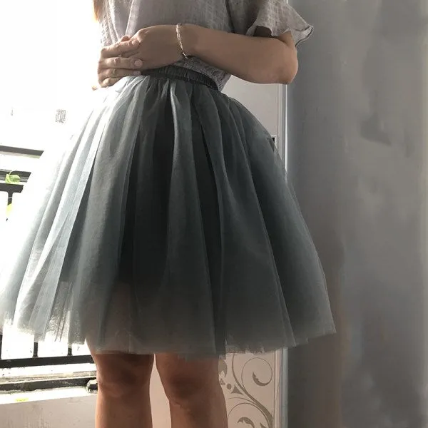 VenusFox Fashion 7 Layers Ball Gown Party Midi Skirt