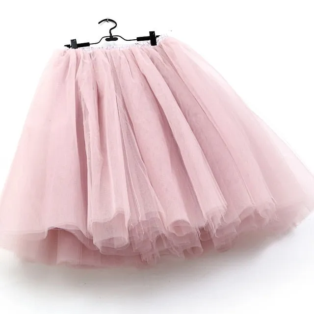 VenusFox Fashion 7 Layers Ball Gown Party Midi Skirt