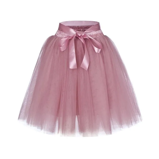 VenusFox Fashion 7 Layers Ball Gown Party Midi Skirt