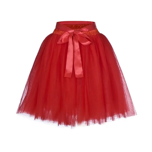 VenusFox Fashion 7 Layers Ball Gown Party Midi Skirt