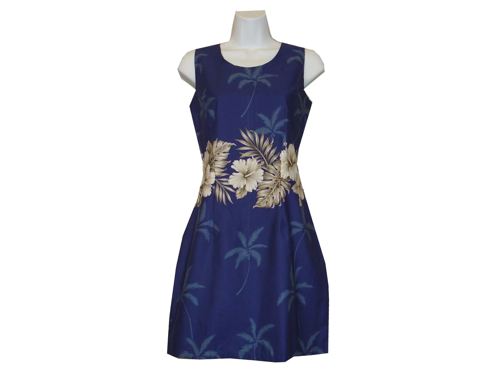 Vintage Hibiscus Short Hawaiian Tank Dress Made In Hawaii