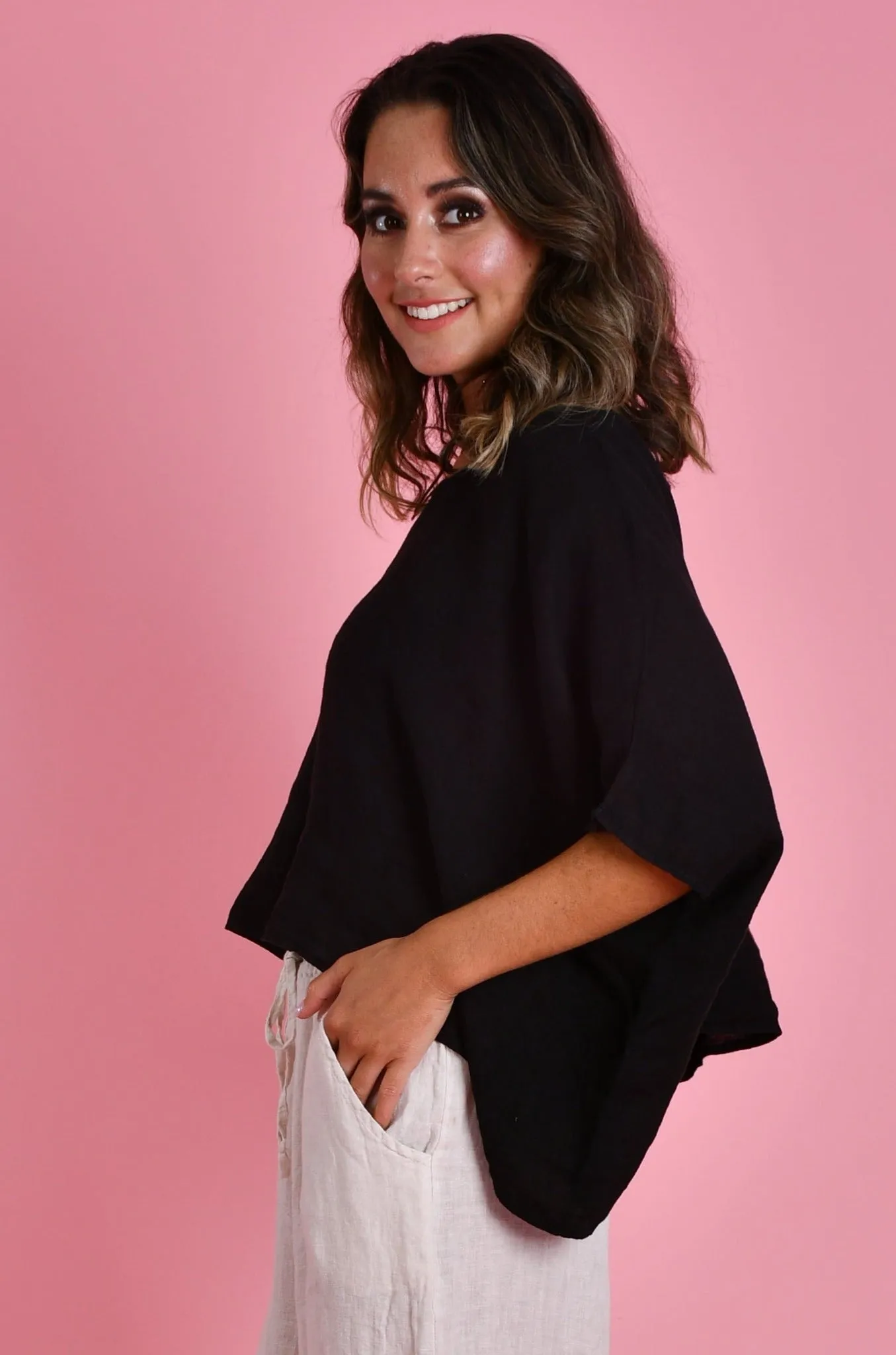 VLST020 (23C1098) - AMALFI TOP - BLACK