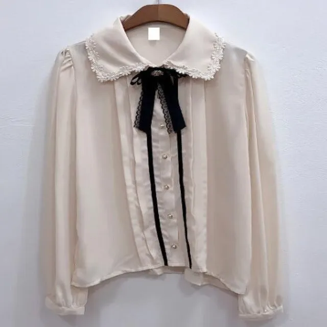 Women's Japanese Korean Design Preppy Style Tops