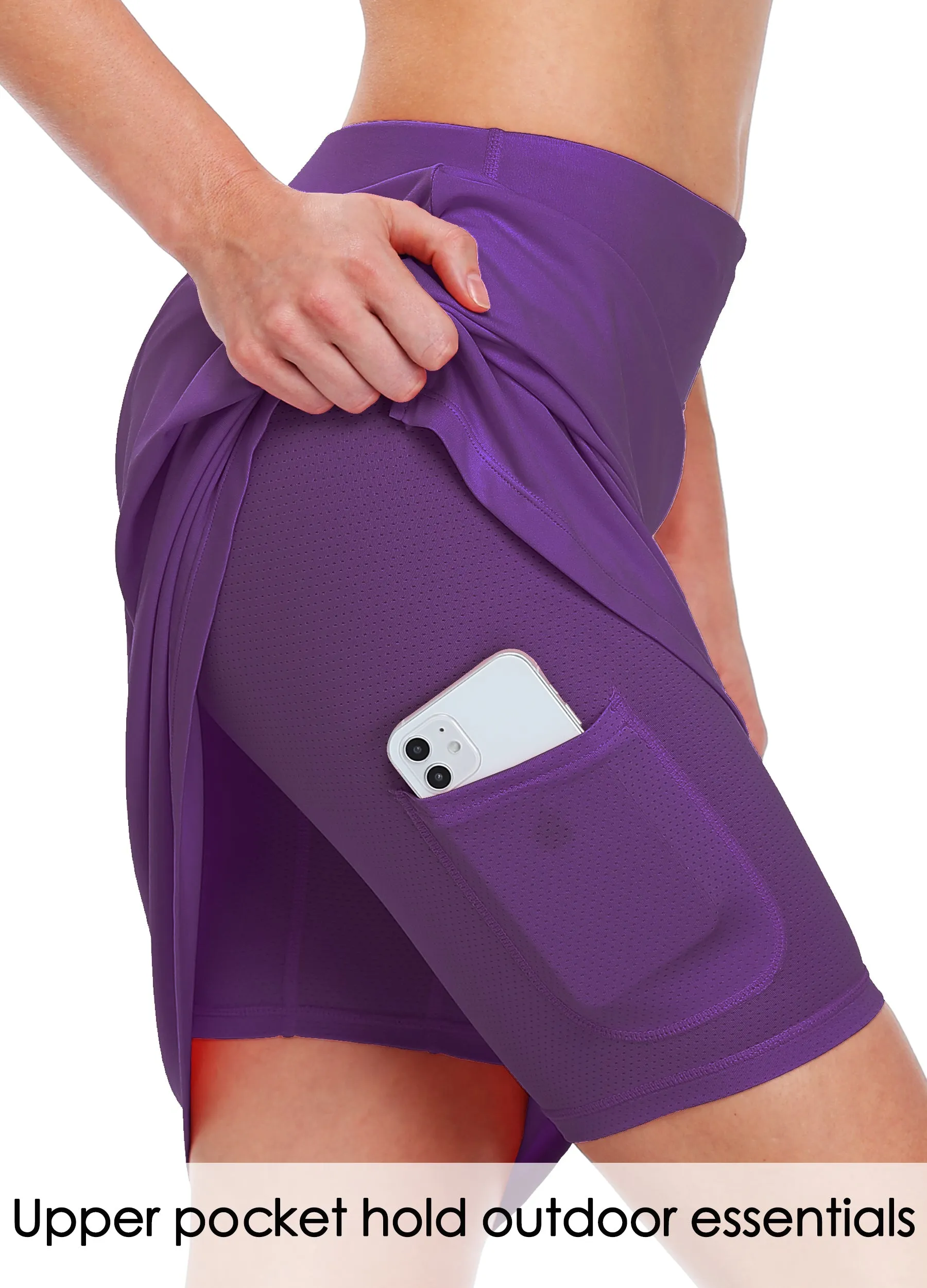 Women's Knee Length Sports Skorts Skirts 20 Inch