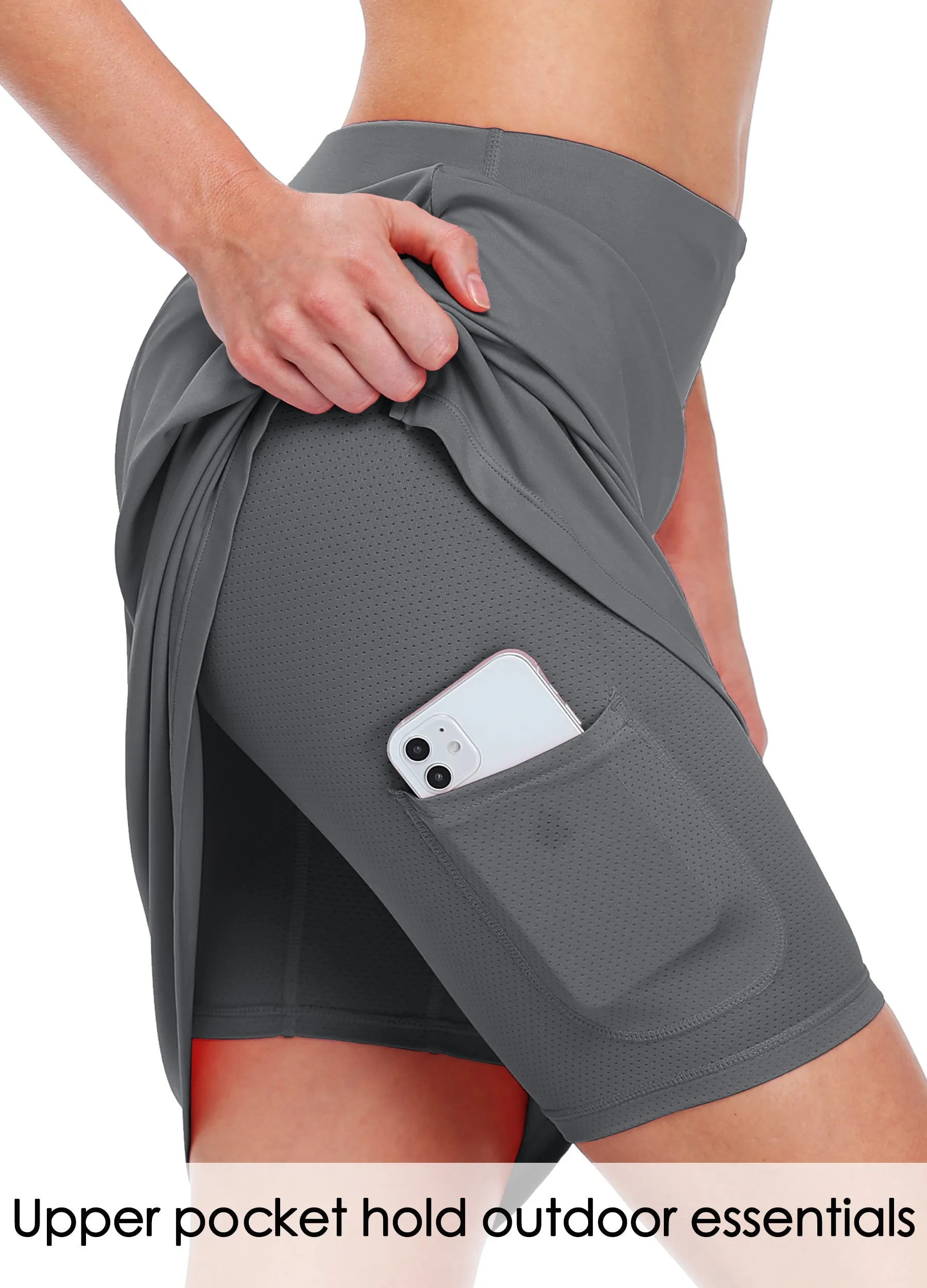 Women's Knee Length Sports Skorts Skirts 20 Inch