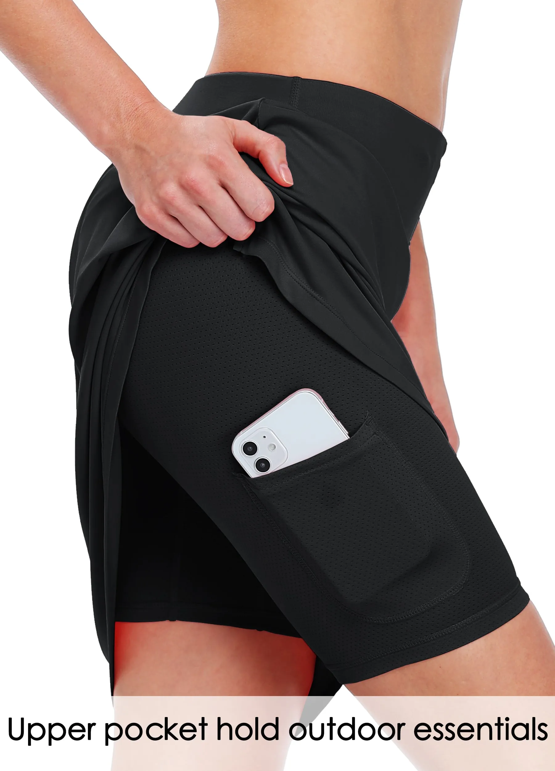 Women's Knee Length Sports Skorts Skirts 20 Inch