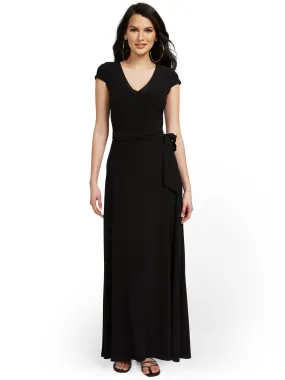 Wrap V-Neck Maxi Dress